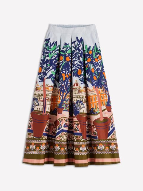 BODEN Verity Sateen Skirt-Multi, Balcony Scene