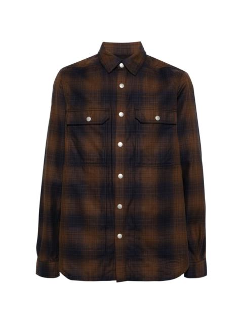 Rick Owens DRKSHDW checked cotton overshirt