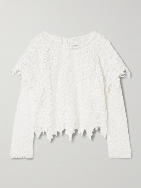 Isabel Marant Hyliana Layered Scalloped Cotton Lace Blouse