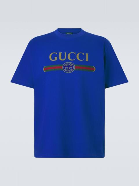 GUCCI Logo cotton and silk jersey T-shirt