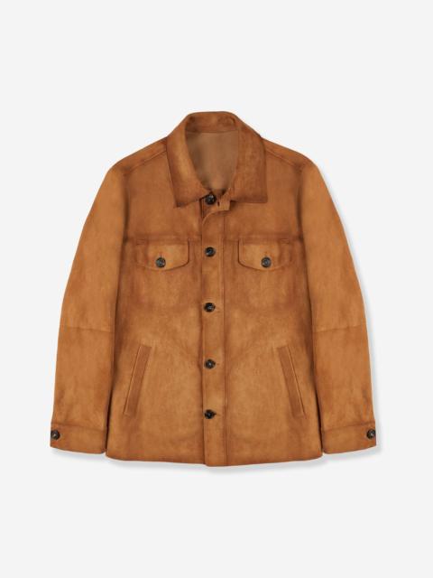 SLOWEAR Loose fit leather suede overshirt
