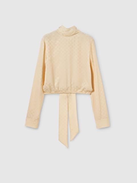GG silk jacquard blouse