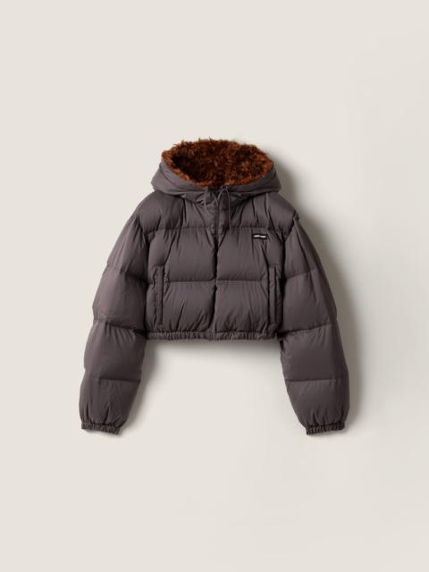 Miu Miu Technical pongé and mohair down jacket