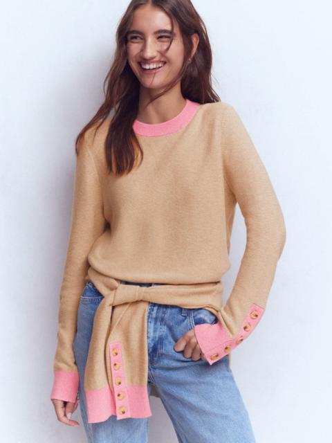 BODEN Grace Colour Block Sweater-Vellum