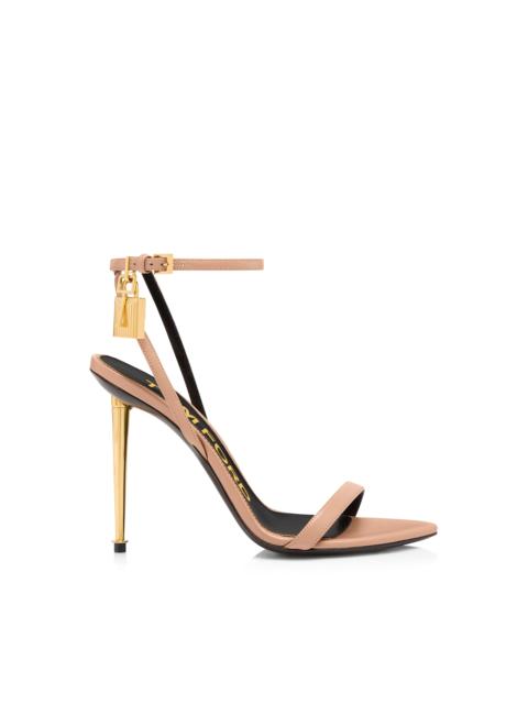 TOM FORD SHINY LEATHER PADLOCK POINTY NAKED SANDAL