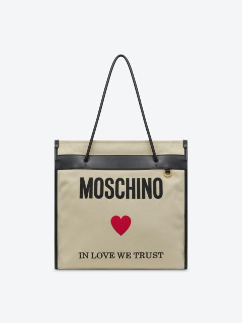 Moschino IN LOVE WE TRUST CANVAS SHOPPER