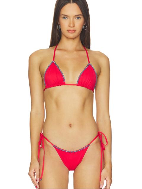 Frankies Bikinis Nick Beaded Bikini Top