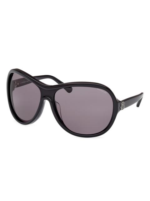 Moncler Women's Ellesole 69MM Butterfly Sunglasses - Black Smoke