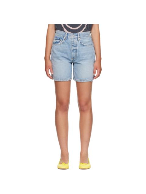 ANINE BING Blue Delaney Denim Shorts