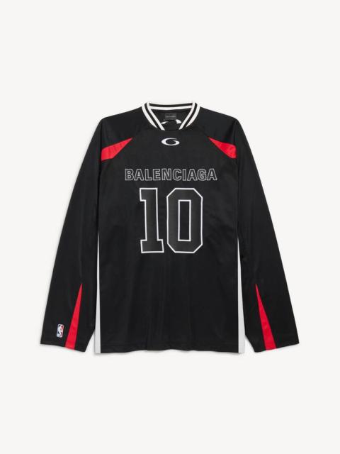 BALENCIAGA Men's Balenciaga | Nba Collaboration Oversized Long Sleeve T-shirt in Black/multicolor