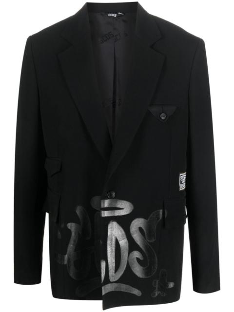 GCDS graffiti-print silk blazer