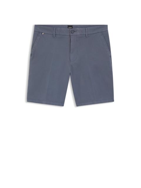 BOSS MODERN-FIT SHORTS IN STRETCH-COTTON TWILL