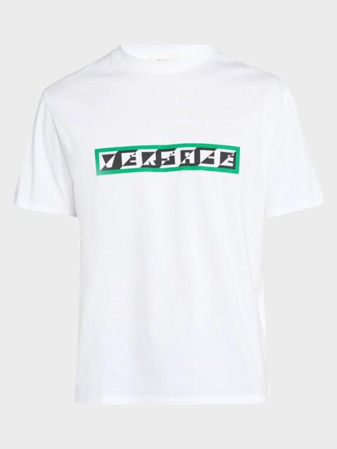 VERSACE Men's Cotton Graphic Logo Crewneck T-Shirt
