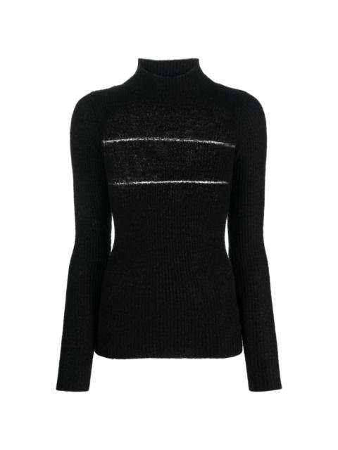 MSGM sheer-panel knitted jumper