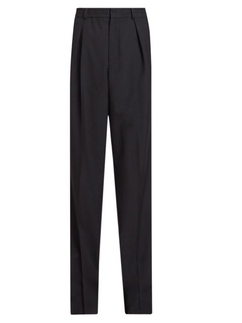 Balmain Men's Wool Pleated Regular-Fit Pants - Noir