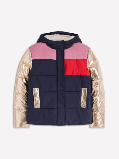 BODEN Padded Puffer Coat-Navy, Colourblock