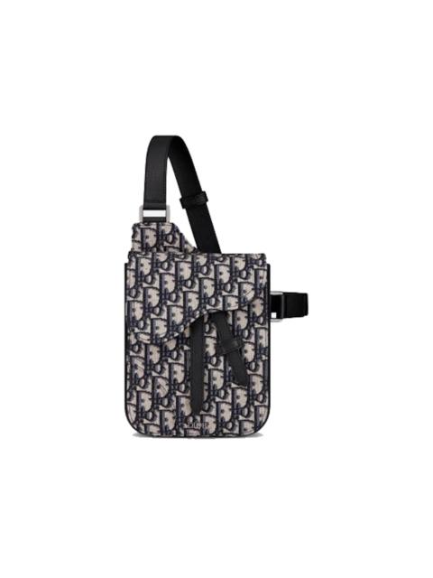 Dior Dior Saddle Pouch Oblique Jacquard Beige/Black