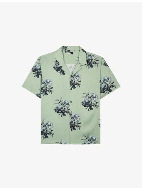 The Kooples Floral-Print Short-Sleeve Woven Shirt