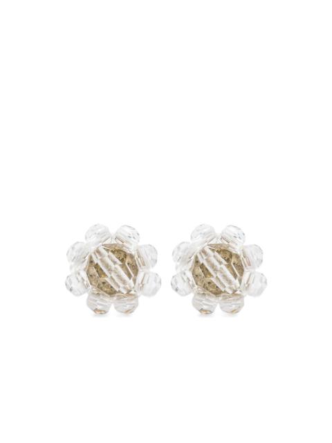 Daisy beaded stud earrings