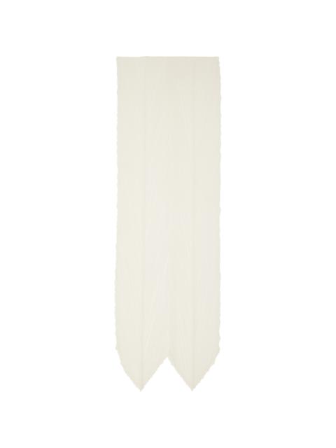 Pleats Please Issey Miyake White Skinny Scarf