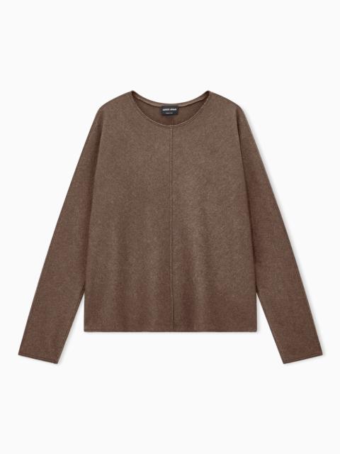 GIORGIO ARMANI ROUND-NECK SWEATER NEW NORMAL IN CASHMERE AND SILK JERSEY