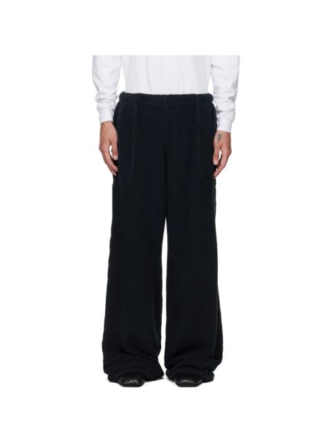 LES TIEN Black Heavyweight Invert Pocket Lined Sweatpants