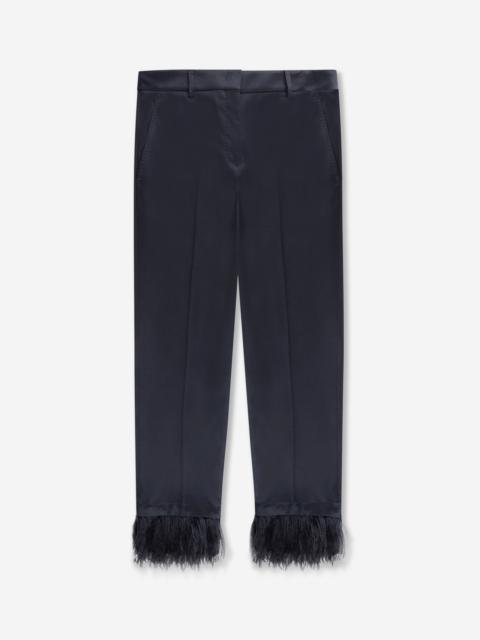 SLOWEAR Regular fit shiny flannel trousers