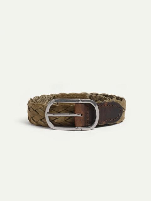 Bleu de Chauffe CLIQUET BELT / BRAIDED LEATHER  -  HONEY SUEDE