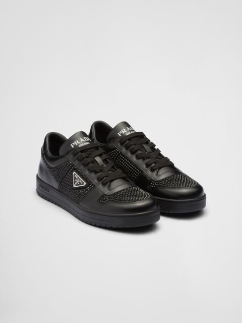 Prada Downtown leather sneakers with crystals