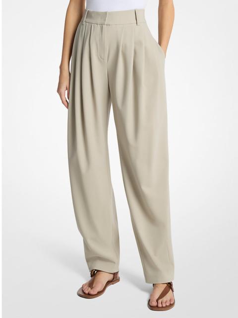 MICHAEL KORS COLLECTION Pleated Tissue Wool Crepe Barrel Trousers