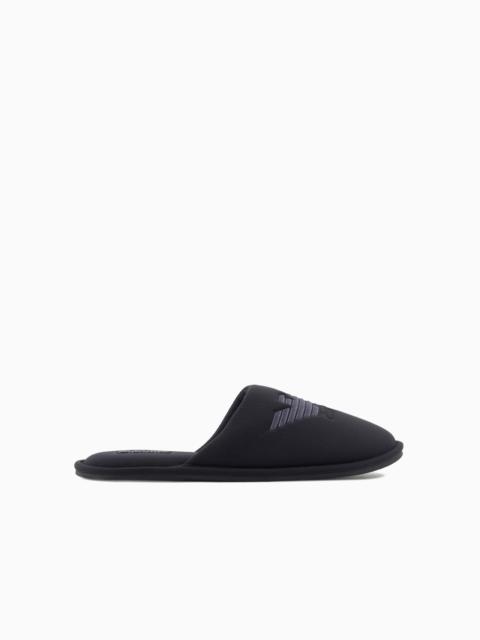 EMPORIO ARMANI SLIPPERS WITH EAGLE EMBROIDERY