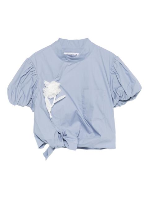 self-portrait floral-appliqué blouse