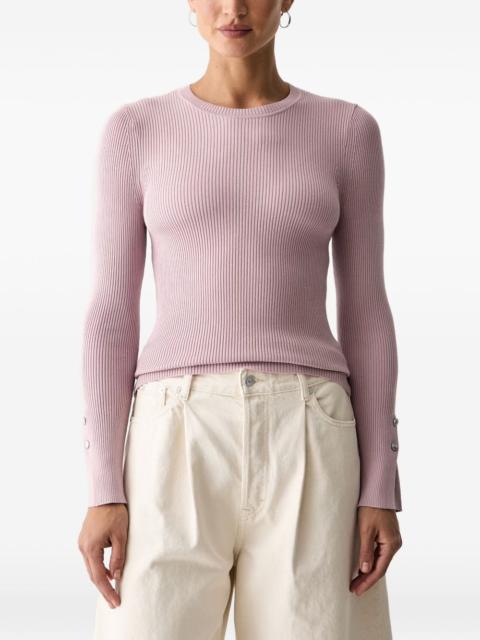 GUESS USA Ellie ribbed-knit button-cuff sweater