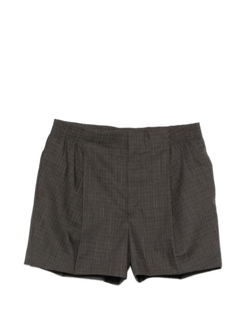 LACOSTE pleated check-pattern shorts