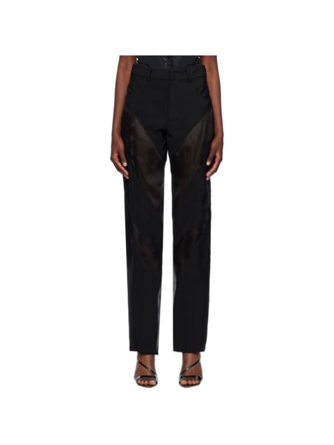 MUGLER Black Paneled Trousers
