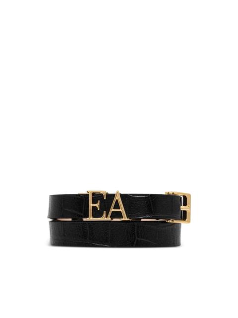 EMPORIO ARMANI croc-embossed buckle belt