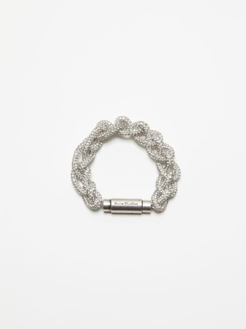 Crystal cord bracelet - Antique silver/silver
