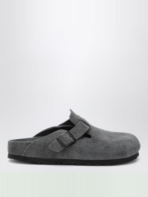 BIRKENSTOCK Boston suede clogs in charcoal