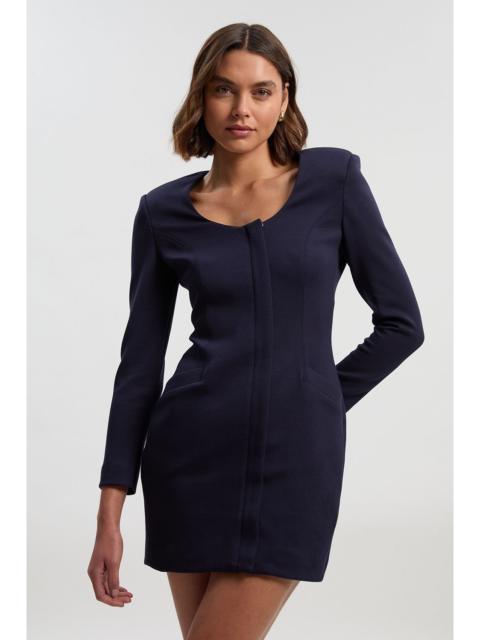 KAREN MILLEN Scuba Scoop Neck Long Sleeve Mini Dress