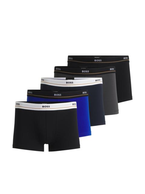 BOSS THREE-PACK OF STRETCH-COTTON TRUNKS WITH LOGO WAISTBANDS