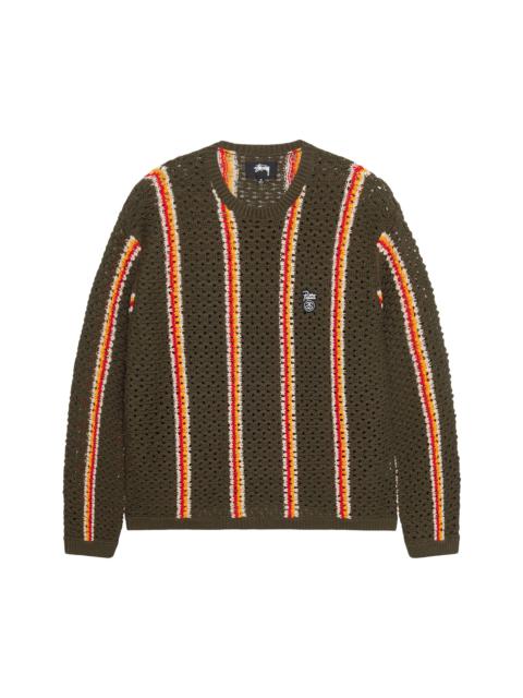 Stussy x Patta Striped Loose Gauge Sweater 'Olive'