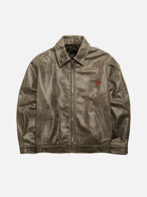 DUKE + DEXTER Hand-Painted Pin Up Hard To Get Washed Black Jacket