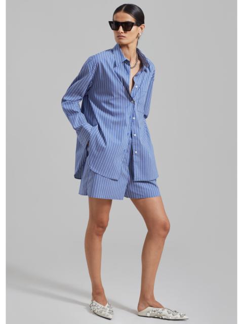 The Frankie Shop Mirca Pocket Shirt - Blue Multi Stripe