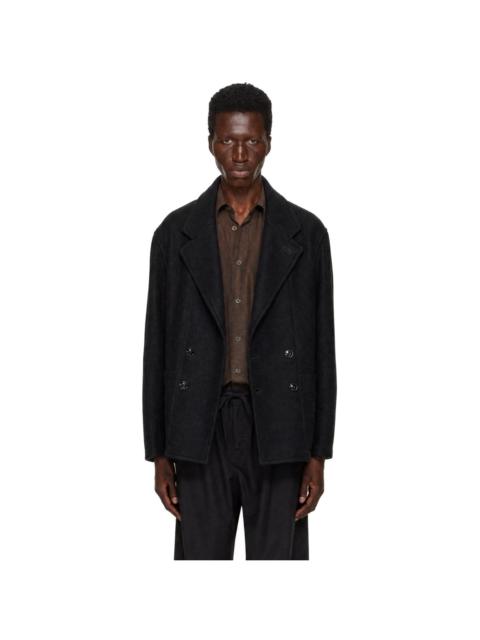Lemaire Black Short Double-Breasted Coat