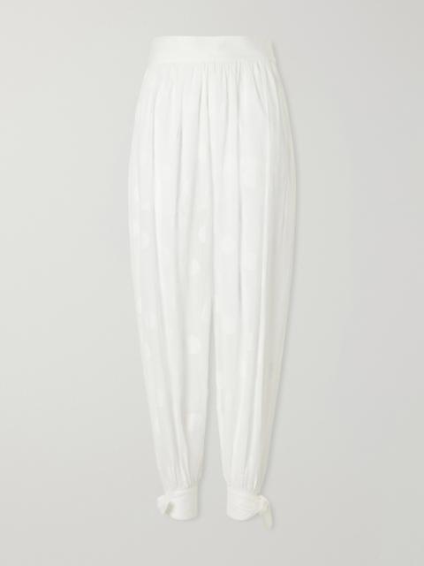 Zimmermann Solstice Knotted Polka-dot Cotton-poplin Balloon Pants