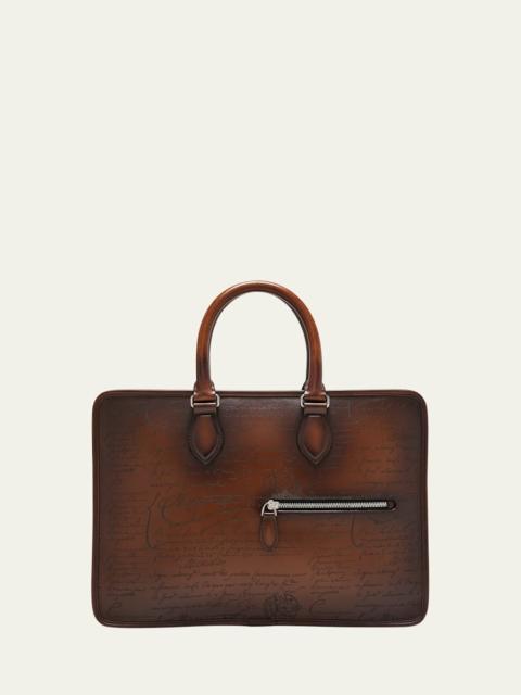 Berluti Men's Un Jour Mini Scritto Leather Briefcase