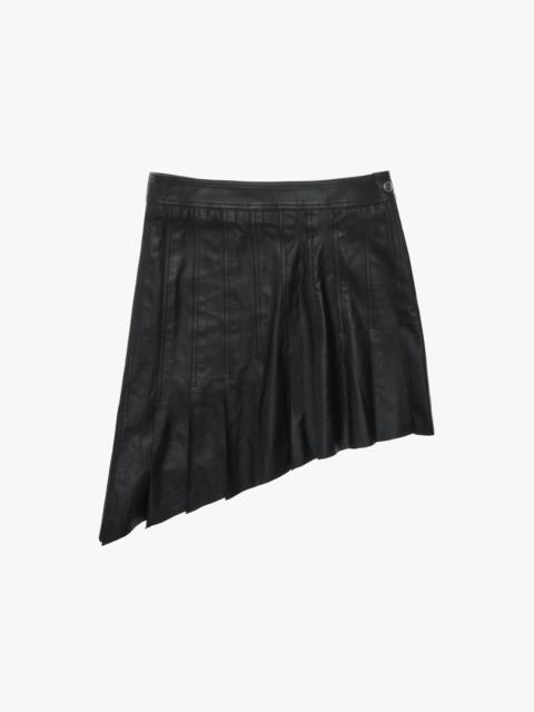 Helmut Lang PLEATED ASYMMETRICAL LEATHER SKIRT