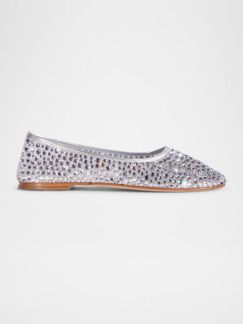 DEAR FRANCES Balla Crystal Mesh Ballerina Flats