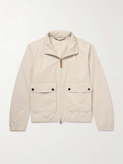 Cotton-Blend Twill Hooded Bomber Jacket
