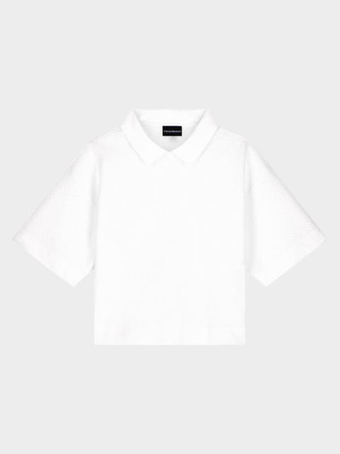 EMPORIO ARMANI Chevron Jacquard-Knit Polo Sweater